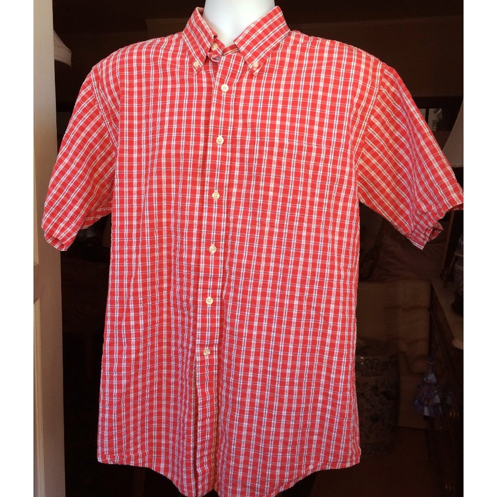 Brooks Brothers Men's Shirt L Red White Blue Cotto